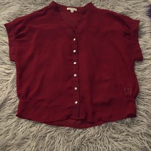Garnet Red button down blouse/top
